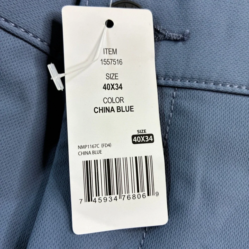 Banana Republic Mens 40x34 China Blue Slim Fit‎ Stretch Performance Pants NWT